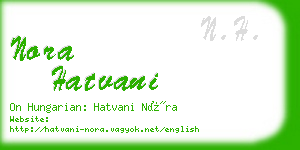 nora hatvani business card